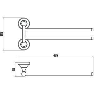 Полотенцедержатель Savol 68 b S-06802B золото, двойной