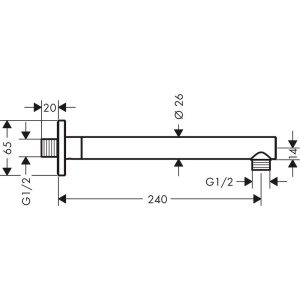 Кронштейн для верхнего душа Hansgrohe Vernis Shape 26405000 хром