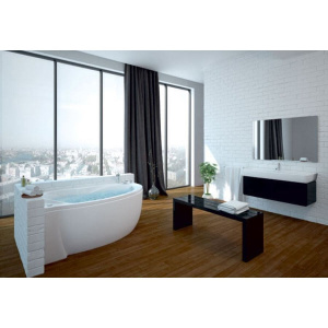 Акриловая ванна Акватек Бетта BET150-0000067 L 150x95 см, угловая, с каркасом, с экраном, со сливом-переливом, асимметричная