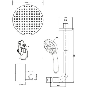 Душевой комплект ESKO Set_6in1 С ВНУТРЕННЕЙ ЧАСТЬЮ