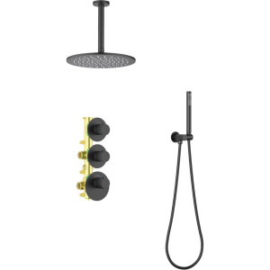 Душевой комплект Timo Saona SX-2399/03SM С ВНУТРЕННЕЙ ЧАСТЬЮ, с термостатом, матовый черный