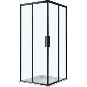 Душевой уголок Vincea Soft VSS-3SO100CLB 100x100, профиль чёрный, стекло прозрачное