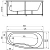 Акриловая ванна Акватек Пандора PAN160-0000039 R 160x75 см, угловая, с каркасом, с экраном, со сливом-переливом, асимметричная