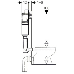 Скрытый бачок GEBERIT UP100 Delta 12 109.100.00.1