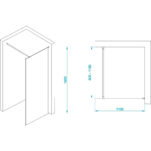 Душевая перегородка RGW Walk In WA-002B 110х195, профиль черный