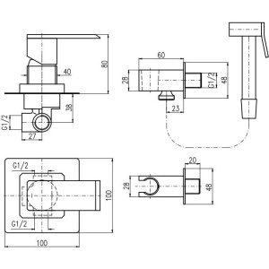 Гигиенический душ Rav Slezak Loira LR542/1 со смесителем, С ВНУТРЕННЕЙ ЧАСТЬЮ