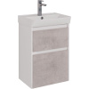 Тумба с раковиной Lemark Combi 50 бетон, белая глянцевая