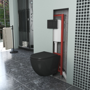 Система инсталляции для унитазов D&K DI8540116, с кнопкой смыва черной