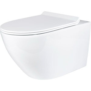 Унитаз подвесной BOND Oval F01-10Long удлиненный, безободковый, с микролифтом, белый