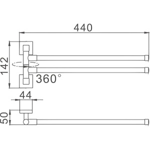 Полотенцедержатель Haiba HB86 12 двойной