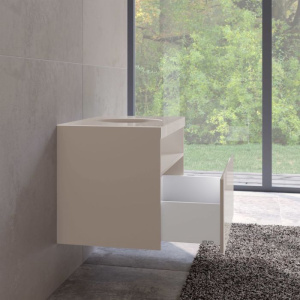 Тумба с раковиной Keuco Stageline 32864 80 см, с подсветкой, розеткой и точкой зарядки USB и USB-C, кашемир