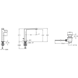 Купить Смеситель для раковины с донным клапаном Jacob Delafon Composed E73159-TT в Москве с доставкой Смеситель для раковины с донным клапаном Jacob Delafon Composed E73159-TT