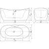 Акриловая ванна Sancos Jazz FB17 170x80 см, отдельностоящая, овальная, с каркасом, со сливом-переливом