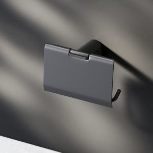 Держатель туалетной бумаги AM.PM X-Joy A84341422 с крышкой, черный