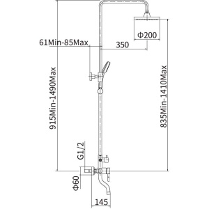 Душевая стойка Fashun A52409 сатин