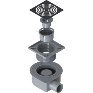 Душевой трап Boheme Smart Design, 15x15 см, черный