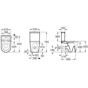 Чаша напольного унитаза Roca Inspira 342527000