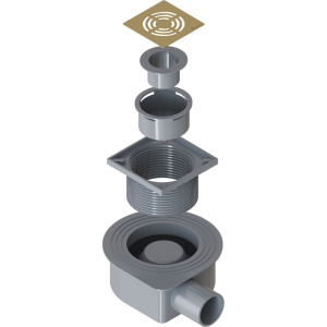 Душевой трап Boheme Smart Design, 10x10 см, матовое золото