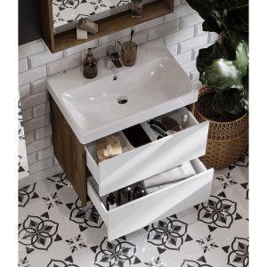 Купить Тумба с раковиной AQUATON Сканди 70 дуб рустикальный в Москве с доставкой Тумба с раковиной AQUATON Сканди 70 дуб рустикальный