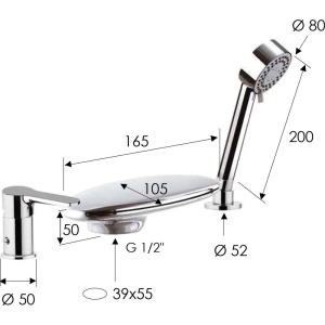 Смеситель на борт ванны Remer Winner W07UF