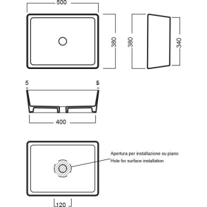 Раковина Hatria Happy hour A0Y1VH02 черная матовая