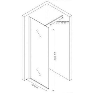 Душевая перегородка Berges Sky 064003 100x200, профиль хром сильвер