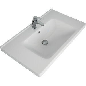 Купить Тумба с раковиной Lemark Olivia 80 дуб кантри, белая глянцевая, раковина Гармония в Москве с доставкой Тумба с раковиной Lemark Olivia 80 дуб кантри, белая глянцевая, раковина Гармония