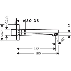 Купить Излив Hansgrohe Metropol 32542000 для ванны в Москве с доставкой Излив Hansgrohe Metropol 32542000 для ванны