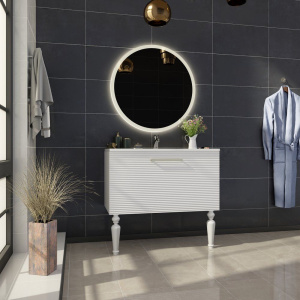 Тумба с раковиной Sanvit Эмми 3Д 90 белая