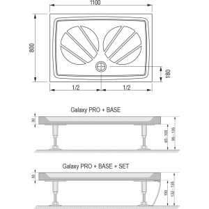 Поддон для душа Ravak Galaxy Pro Gigant Pro 110x80