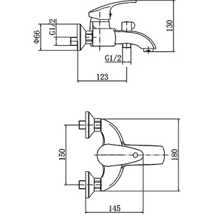 Смеситель для ванны с душем Fashun A3221 хром