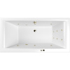 Акриловая ванна WHITECROSS Savia Duo LINE 170x80 см, с гидромассажем, с каркасом, со сливом-переливом, фурнитура бронза