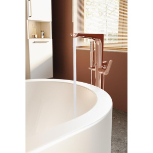 Напольный смеситель для ванны с душем VitrA Root Round A4274126EXP С ВНУТРЕННЕЙ ЧАСТЬЮ, медь