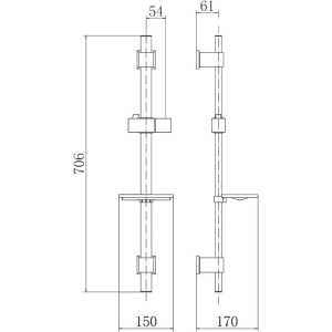 Душевая штанга Fashun A8008, хром
