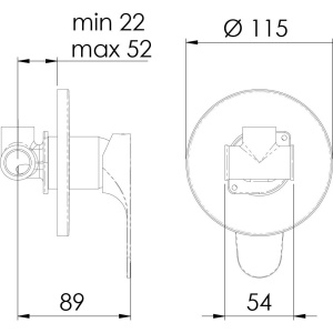 Смеситель для душа Remer Class Line L30 С ВНУТРЕННЕЙ ЧАСТЬЮ