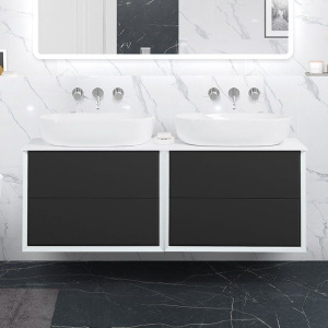 Тумба с раковиной Cezares Bellagio 140 со столешницей grafite