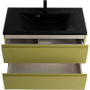 Тумба с раковиной Art&Max Bianchi 100 подвесная, оливковая, черная раковина