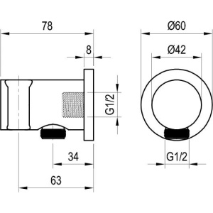 Шланговое подключение Ravak 706.20 X07P572 черный