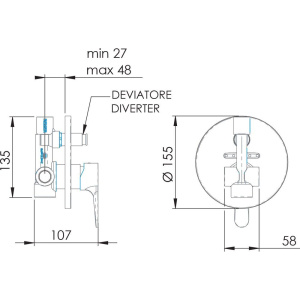 Смеситель для ванны с душем Remer Winner W09 С ВНУТРЕННЕЙ ЧАСТЬЮ