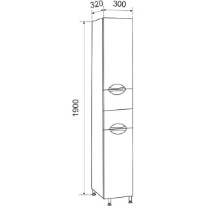Шкаф-пенал Emmy Милли 30 L, с бельевой корзиной