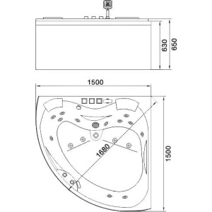 Купить Акриловая ванна Orans OLS-BT6012X 150x150 см, угловая, с гидромассажем, с каркасом, с экраном, со сливом-переливом, со смесителем, с подголовником, дл в Москве с доставкой Акриловая ванна Orans OLS-BT6012X 150x150 см, угловая, с гидромассажем, с каркасом, с экраном, со сливом-переливом, со смесителем, с подголовником, дл
