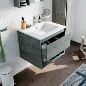 Купить Мебель для ванной STWORKI Карлстад 60 дуб рошелье, в стиле лофт, подвесная (комплект, гарнитур) в Москве с доставкой Мебель для ванной STWORKI Карлстад 60 дуб рошелье, в стиле лофт, подвесная (комплект, гарнитур)