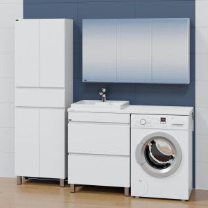 Тумба с раковиной СаНта Марс 69 L напольная, с ящиками, для стиральной машины