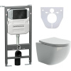 Комплект Унитаз подвесной Ceramicanova Forma CN3009 безободковый, с микролифтом + Система инсталляции для унитазов Envision CN1001B с кнопкой смыва и