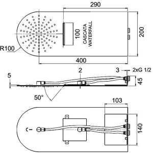 Верхний душ Remer 350UFMCAX