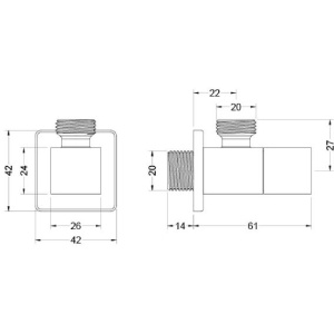 Вентиль угловой Aquatek AQ2453MB черный