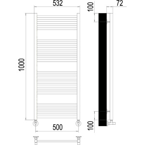 Полотенцесушитель водяной Terminus Аврора П20 0 500х100