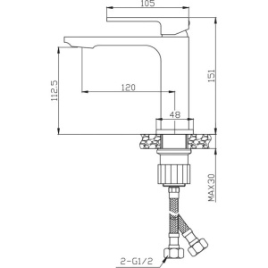 Смеситель для раковины BelBagno Luce LUC-LVM-CRM