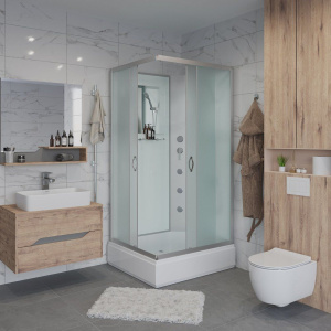 Душевая кабина Niagara Classic NG-33084-14QBKG 100х80 см, без крыши, с гидромассажем