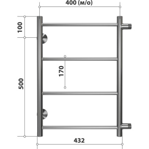 Полотенцесушитель водяной Stelmix П4 40х60, прямой, вертикальное подключение